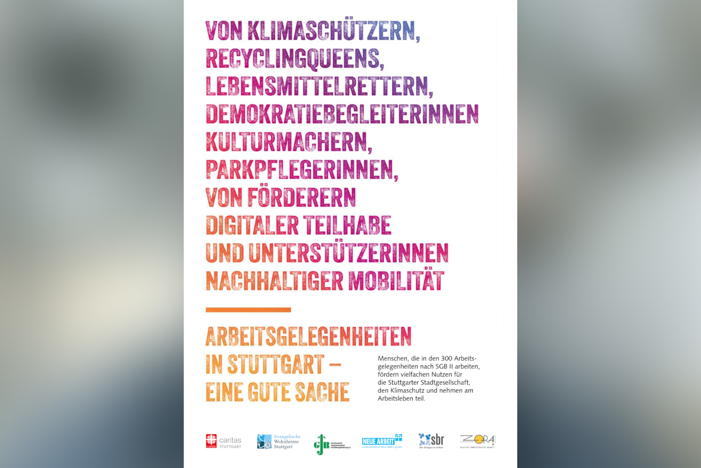 Eine neue Broschüre informiert über die positiven Auswirkungen der Arbeitsgelegenheiten auf Stuttgart